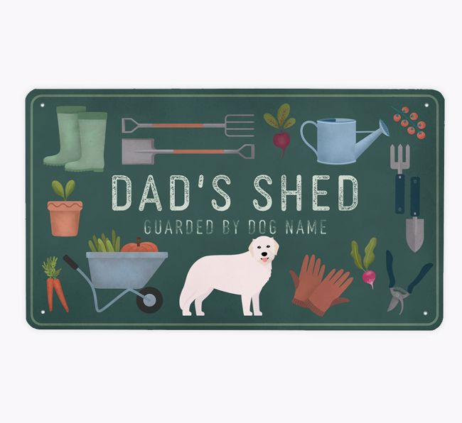 Dad's Shed: Personalized {breedFullName} Metal Garden Sign